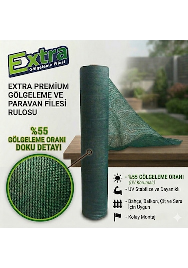 Extra Gölgeleme Filesi %55 - 45 Gr/m2 Yeşil