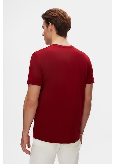 D's Damat Ds Damat Relaxed Fit Bordo %100 Pamuk T-shirt 6hc14ort02005 Bordo