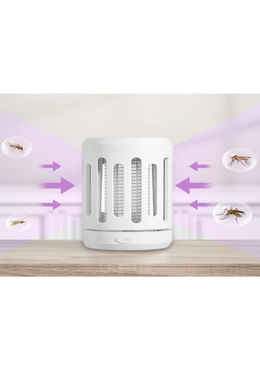 Tenfowee Usb Şarjlı Dışarı/içeri Kullanım Uv Işıklı Elektrikli Kovucu+el Feneri 2'li Fonksiyonlu Beyaz Kovucu Lambası
