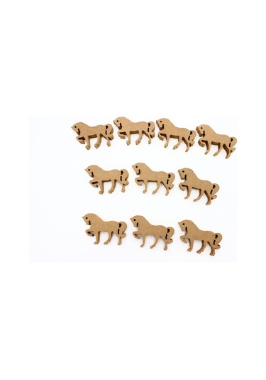 Na Neşeli Ahşap 10 Adet 10 Cmlik Şahlanan At Figürü.dik Durabilir.okul Öncesi Eğitim Etkinlik Model 10cm18mmat