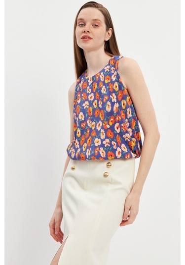 Stella Pulvis Mor Astarlı Pliseli Bluz