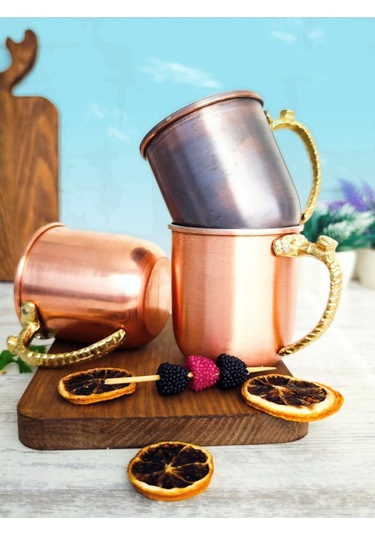 Modabakir Kupa Bardak Bakır Premium Kahverengi