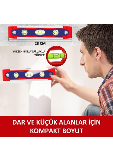 Workpro Wp262027 225mm Manyetik Şoka Dayanıklı Torpedo Su Terazisi