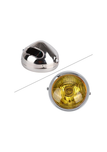 Reedark Cg125/gn125 Motosiklet Retro Ön Farı - Sarı Cam, Alaşımlı Kasa, Aydınlatma Verimliliği Artırır, Hava/toz/şok Dayanıklı