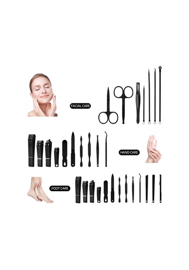 Hangfox 26 Parça Çelik Tırnak Kırıcı Seti - El, Yüz Ve Ayak Bakımı, Manikür, Pedikür, Kaş Düzenleme, Dayanıklı Ve Keskin Araçlar