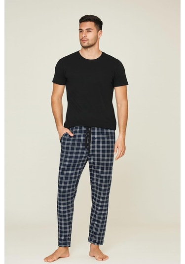 Erkek Desenli Cepli % 100 Pamuk Tek Alt Lacivert Lacivert