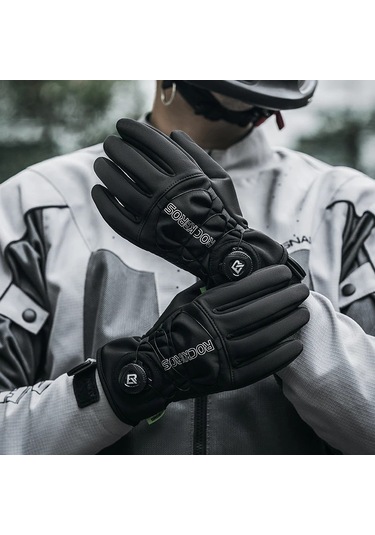 Rockbros S351 1 Çift Sıcak Bisiklet Eldiveni Tokaları İle Ekran Dokunmatik Yansıtıcı Tam Parmak