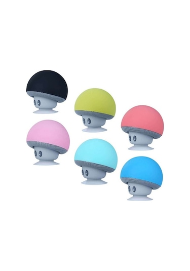 Fortunelane Kablosuz Mantar Hoparlör - Taşınabilir Mini Sub, Mikrofonlu Ve Emici Tabanlı