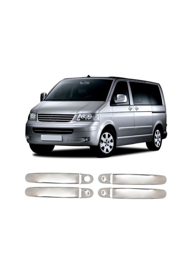 Volkswagen Transporter T5 Uyumlu 2003-2015 Krom Kapı Kolu 4 Kapı Paslanmaz Çelik