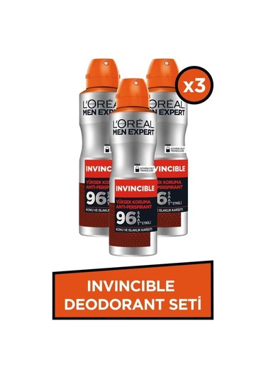 Invincible Anti Deodorant 150 ML X 3 Adet