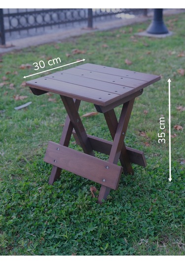 Açılır Kapanır Ahşap Tabure 35 Cm Şık Ve Dayanıklı Ceviz