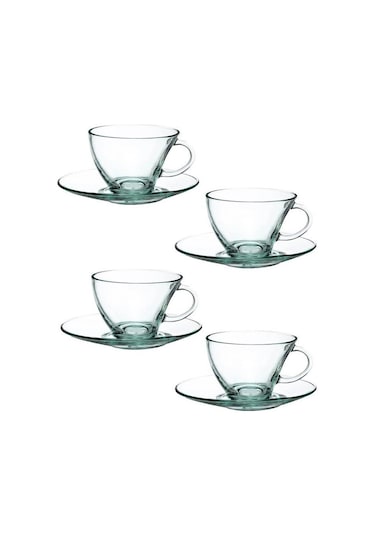 98396 Cam 4lü Aware 230cc Asimetrik Penguen Çay Nescafe Fincan Takımı