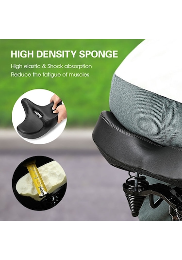 Geniş Bisiklet Sele Büyük Boy Bisiklet Koltuğu Rahat Y25091 Siyah Siyah