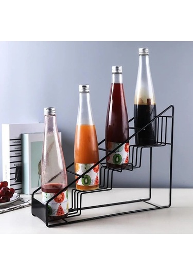 Tongxida Kahve Şurubu Depolama Raf Mutfak Konteyner Organizatör Asil Siyah İçin Asil Siyah