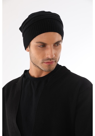 Erkek Siyah İpli Bere Siyah