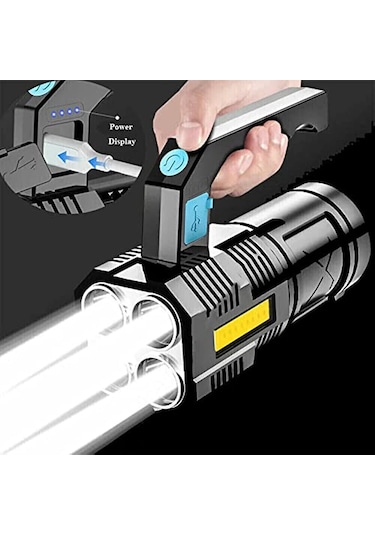 5w Usb Şarjlı El Feneri Çok renkli
