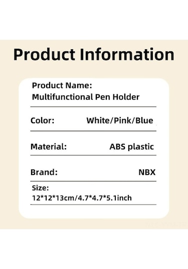 Dancemonkey Beyaz, Pembe, Siyah Abs Kalemlik Seti 12x12x13cm Mavi, 12 Parça Mavi