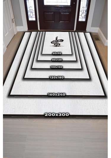 Homshtag Üç Müzik Tarzı Halı Siyah Beyaz Halı Caz Rock Sever Halısı Çok Renkli