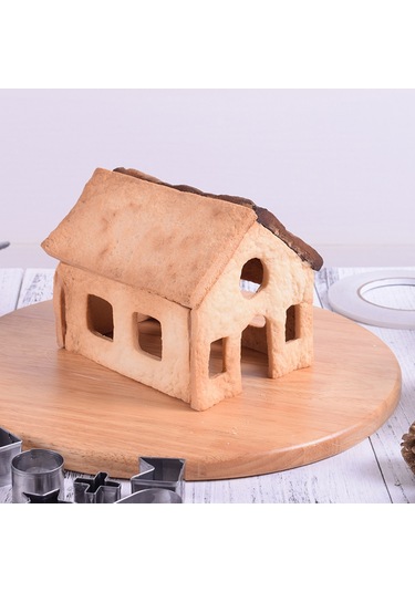 Shineyee 18 Parça Noel Pembeği Kalıbı Seti - Paslanmaz Çelik 3d Ev, Kar Tanrısı, Ağaç Şekilleri - Hamur, Bisküvi, Çikolata İçin Dıy Fırın Malzemesi Diğer