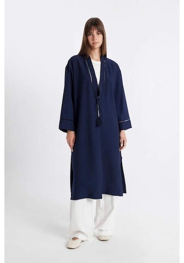 Defacto Relax Fit Hakim Yaka Kimono C9691AX24SMNV31 Lacivert