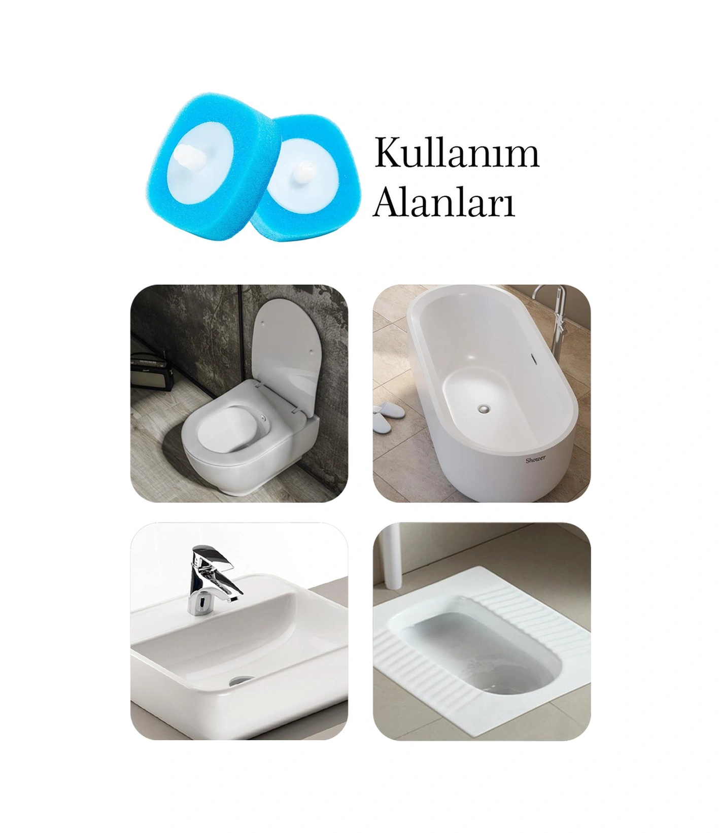 Kullan At Süngerli Tuvalet Temizleme Fırçası Yedek Başlığı 10 Adet Pratik Hijyenik Tuvalet Temizlik Süngeri Diğer