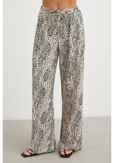 Uterpe Leopar Desenli İpli Pantolon