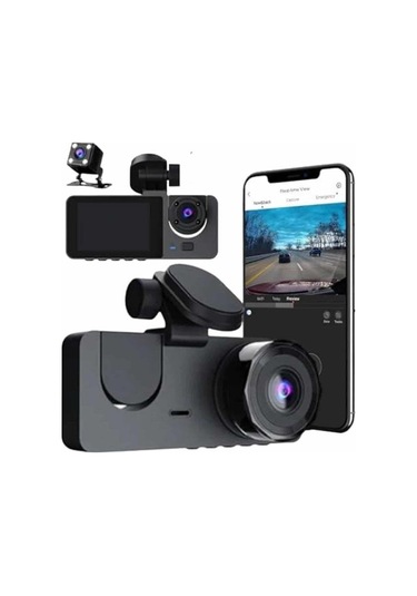 3 Kameralı 2 İnç 1080p Araç İçi Kamera Sürüş Kamerası Carplay 40749150