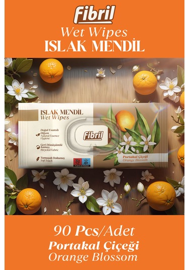Fibril Portakal Çiçeği Kokulu Islak Mendil 12x90 Pk 1080 Yaprak