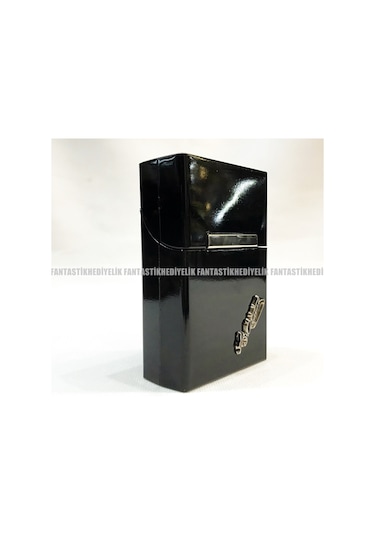 Atatürk Imzalı Mıknatıs Kapak Alüminyum Sigara Tutun Kutu Tabaka