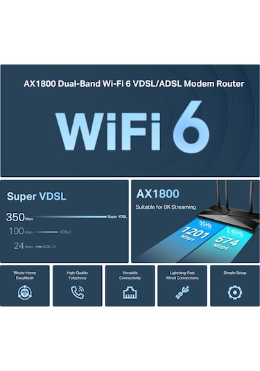 Tp-link Archer VX1800V Wi-fi 5 GHz 1201 Mbps Modem Router