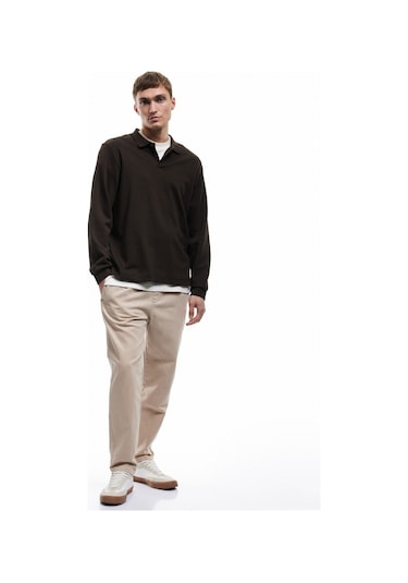 Koton Cep Detaylı Pamuklu Straight Fit Beli Bağcıklı Gabardin Pantolon Bej 6wam40045hw Ekru