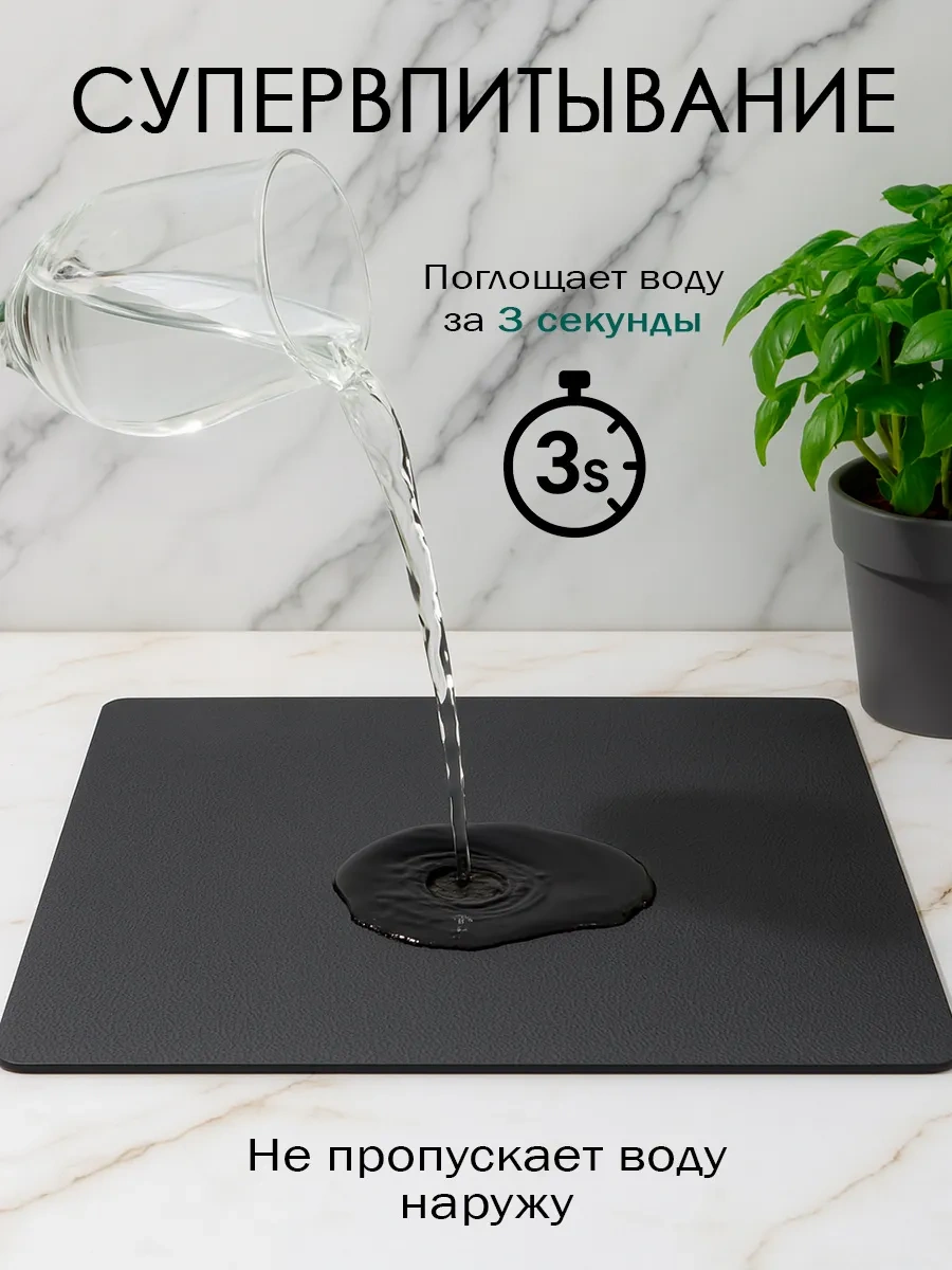 Heavenly Place Nanobükümlü Buharlı Bulaşık Paspası Emici 232205784 Siyah