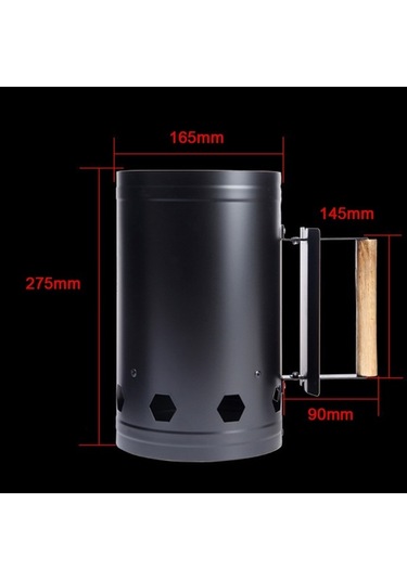 Pazly Barbekü Aletleri Nokta Kömür Ateşleme Namluları Karbon Kova Ateşleyici A Siyah