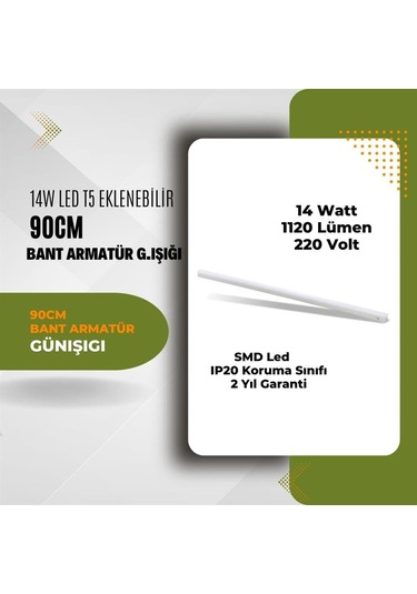 Noas 90cm Günışığı 14w T5 Eklenebilir Led Bant Armatür Yl97-1401 Noas Gün Işığı