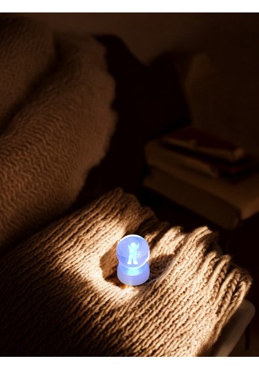 Turkuaz Renk Işıklı Küre Biblo