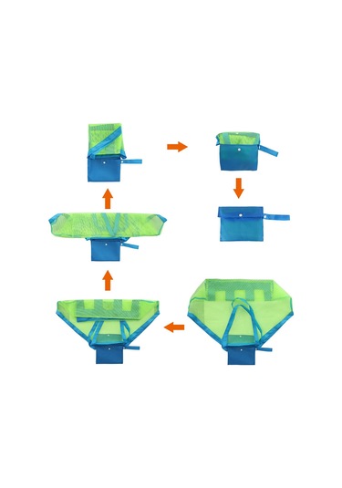 Konesam Yeşil Ağ Siteli Büyük Boy Plaj Çantası - Kum Ve Suyu Çıkartır, Oyuncak/çamaşırları Taşır, Hafif Ve Katlanabilir Çok Renkli