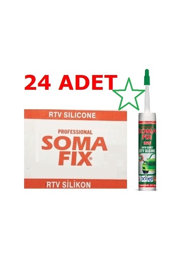 24 Adet 320 Gr Somafix Isı Rtv Silikon Sıvı Conta Kırmızı 350 ‘C