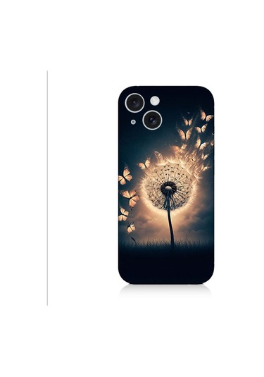 Apple Uyumlu iPhone 15 Plus Üfleyen Çiçek Desenli Silikon Kılıf Silikon