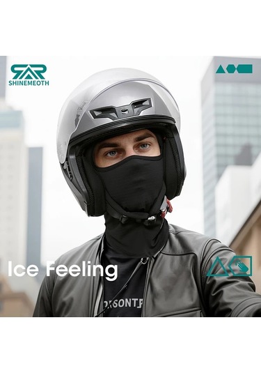 Turcoshop11 Gray+black Yaz Balaklavası Nefes Alabilir Spor Yüz Maskesi Erkek Ve Kadın