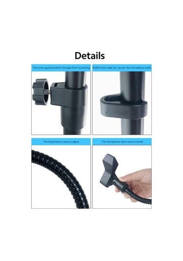 Pazly Bilgisayar Standı Mikrofon Zemin Standı, 180 Ayarlanabilir Klips, Kolay Kurulum, Çizilmeye Dayanıklı Metal Stand