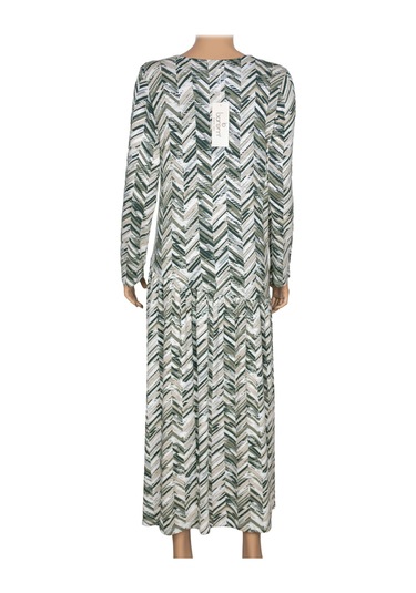 Barem Kadın Funda Belden Basene Büzgülü Penye Haki Elbise D58 Yeşil