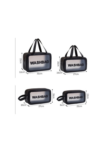 Sones 2 Adet Su Geçirmez Saklama, Yüzme Çantası Yıkama Çantası Pembe L