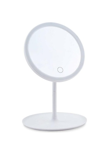 SM8 Dokunmatik Led Işıklı Usb Şarjlı Yuvarlak Makyaj Aynası Beyaz