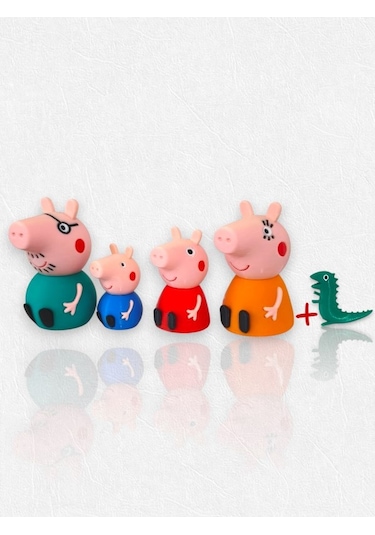 Peppa Pig Action Figure Domuz Peppa Ailesi Oyuncak Set + Dinozor Peppa Pig