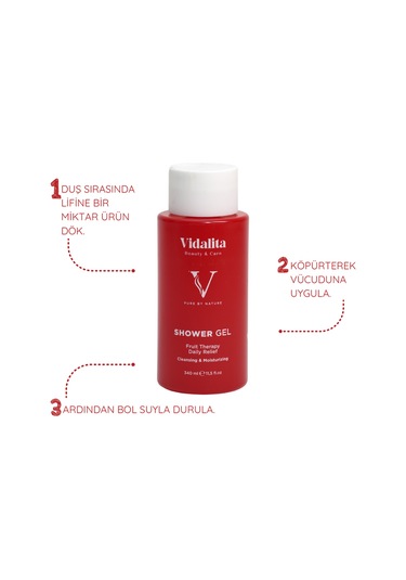 Vidalita Beauty & Care Fruit Therapy Çilek Çekirdeği & Argan Yağı İle Besleyici Ve Canlandırıcı 340 ML