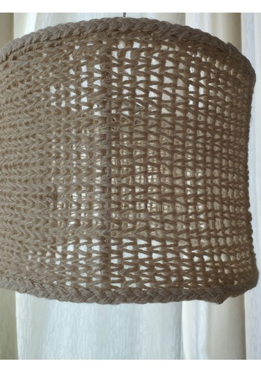 Papyonbebek0 Örgü Abajur - Krem - Organik & El Yapımı - 1 Krem