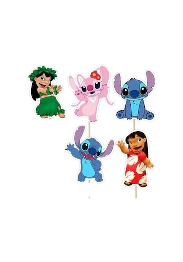 Kürdan Lilo Stitch Sitiç Temalı 10lu Sadece Kürdanlar .pasta Cupcake Süsü