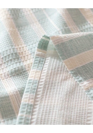 Darvell Tek Kişilik Ecocell Baskılı Pike Takımı 8684427021286 Yeşil