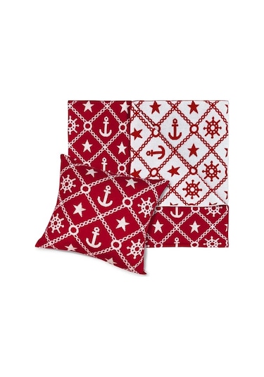 Marin Desen Triko Battaniye Koltuk Şalı Ve Kırlent Kılıfı Seti-130X170