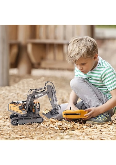 Uzaktan Kumandalı Ekskavatör Full Fonksiyon 11 Kanallı Alaşımlı Metal Yapı, 2.4ghz Kablosuz, Usb Şar